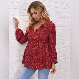 Shein polka dot maternity shirt size L